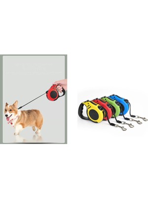 SanalAMCA Store Otomatik Makaralı Kedi Tasması / Köpek Tasması 3 Metre - 15 kg