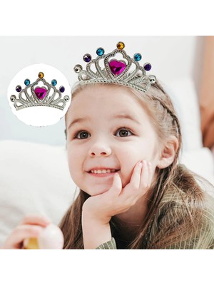 Lokiboo Gümüş Renk Taraklı Model Prenses Kraliçe Tacı 1 No 12X7 cm - Lisinya