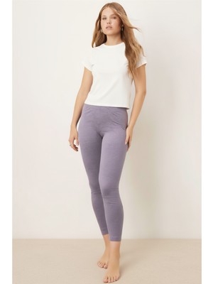 Armonika Kadın Gri Melanj Düz Tayt ARM-26K135009