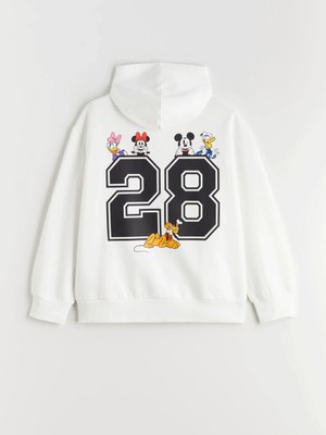 Lc Waikiki Yeni Sezon Kapüşonlu Minnie Mouse Baskılı Kız Çocuk Sweatshirt
