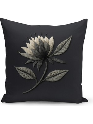 Bertille Home Çift Tarafı Dijital Baskılı Kırlent Kılıfı (Panç /punch Nakış Desen Görünümlü)