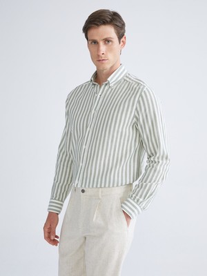 Lc Waikiki Yeni Sezon Regular Fit Uzun Kollu Çizgili Erkek Gömlek