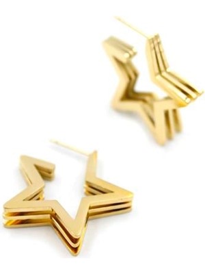 Royaleks Yıldız Çelik Küpe - Altın