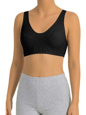 Öts Kadın Sütyen %100 Pamuklu Ribana Kumaş Yarım Atlet Lambada | Günlük Rahat Kullanım