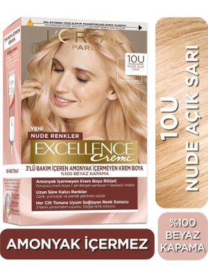 L'Oréal Paris L'Oreal Excellence Nude Renkler Saç Boyası - 10U Nude Açık Sarı