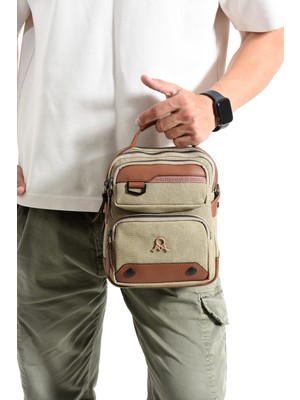 Mega Çanta Kanvas Serisi Çok Bölmeli Çapraz/el Erkek Çantası