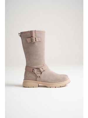 Analin Shoes Kadın Hakiki Deri Aksesuar Detaylı Binici Çizme