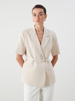 Lc Waikiki Yeni Sezon Beli Kemerli Kadın Blazer Ceket