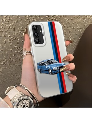 HONTINGA Samsung Galaxy A14 5g ile Uyumlu Kılıfı Silikon Kenar Sert Arka Düşüme Önleyici Basitlik Anti Düşme Kamera Korumali Bmw Desen Telefon Kılıfı K1-0590