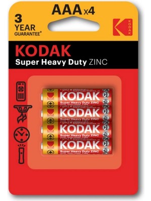 Kodak 4 Adet Çinko Karbon Blister Ince Pil