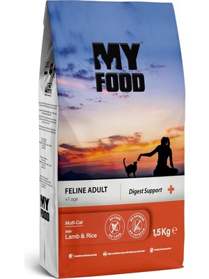 Braventa Collection Myfood Sindirim Destekli Kuzu ve Pirinçli Yetişkin Kedi Maması 1,5 kg
