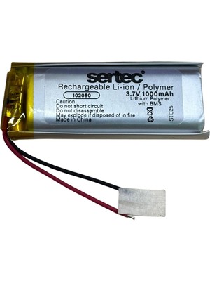 102050 3.7V 1000MAH Li-Polymer Pil (DEVRELI/1.5A)