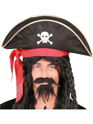 Senson Karayip Korsanları Kaptan Jack Kadife Korsan Şapkası Yetişkin - Lisinya