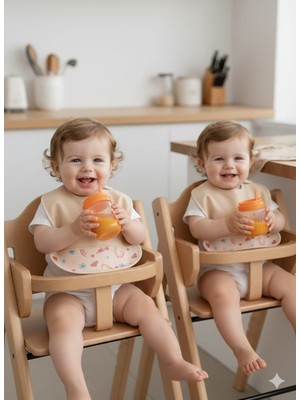 Free Bebek Kız  Bebek  Mama Önlüğü Sıvı Geçirmez 2'li