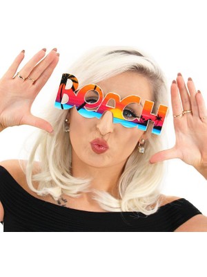 Arenes Beach Yazılı Parti Gözlüğü Yaza Merhaba Hawaii Show Gözlüğü 19X6 cm - Lisinya