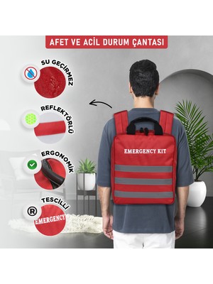 Dörtes Tescilli 2 Kişilik Özel Deprem Çantası Ile Hazırlıklı Olun / 72 Saat Güvende Kal