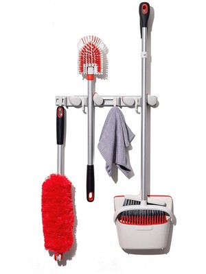 Braventa Collection Oxo Good Grips Duvar Düzenleyici, Paspas ve Süpürge Için, 7,6 x 12,7 x 43,2 cm