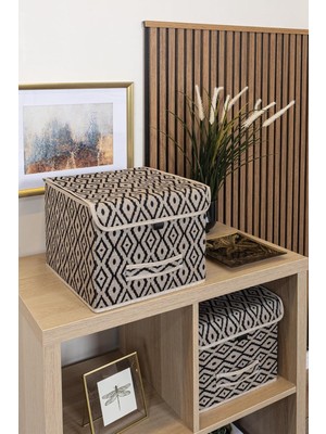 Braventa Collection Bohe Kapaklı Raf Organizer Düzenleyici Sepet Mini (1 Adet)