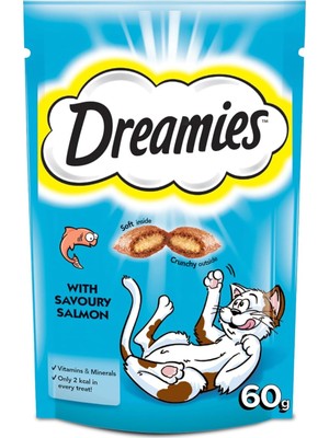 Braventa Collection Dreamies Kedi Ödül Maması, Somonlu, 60 G