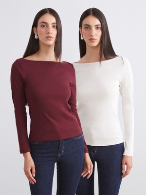 Soulife Kayık Yaka Kadın Body 2'li