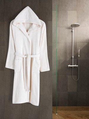 Eymir Home Collection Kapüşonlu Erkek/kadın Bornoz Yetişkin Unisex Pamuk