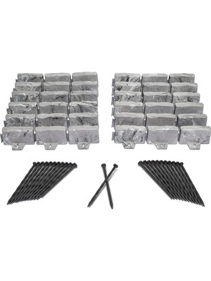 Braventa Collection Easyflex Çapa Çivili Kazılmadan Manzara Kenarı, 6,9 cm Uzunluğunda Görünümlü Bahçe Bordürü, 15 Ayak