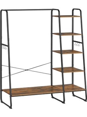 Braventa Collection Vasagle Elbise Askısı, Portmanto, 5 Kademeli, 45 x 120 x 160 Cm, Ayakkabı Askılı Portmanto, Elbise A