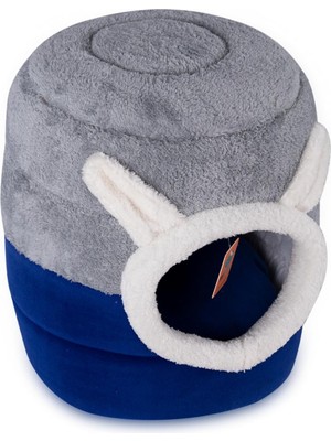 Braventa Collection Bypet Silindir Kedi Evi, Gri Mavi
