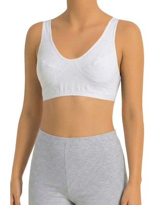 Öts Kadın Sütyen %100 Pamuklu Ribana Kumaş Yarım Atlet Lambada | Günlük Rahat Kullanım