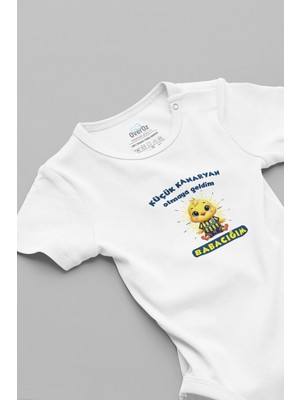 Overoz  Minik Kanaryan Yazılı Bebek Zıbın 18 - 24 Ay Çıtçıtlı Yaka Tasarımı