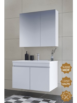 Teta Home Tokyo 80 cm MDF Banyo Dolabı Seti