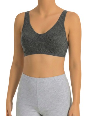 Öts Kadın Sütyen %100 Pamuklu Ribana Kumaş Yarım Atlet Lambada | Günlük Rahat Kullanım