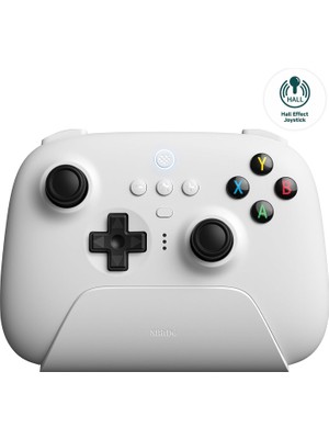 Braventa Collection 8bitdo Ultimate Hall Effect 2.4g Controller ve Şarj Dock - Beyaz Windows, Android Pc Ipad Uyumlu