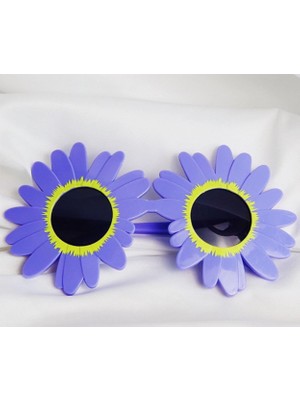 Değirmen Grup Mor Renk Papatya Şekilli Parti Gözlüğü 18X10 cm - Lisinya