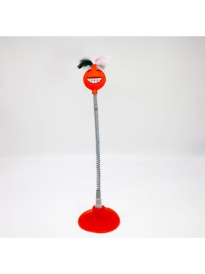 Braventa Collection Vantuzlu Yaylı Kedi Oyuncağı 1 Adet (Turuncu)