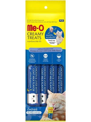 Braventa Collection Me-O Tavuk ve Ciğer Keçi Sütlü Sıvı Kedi Ödül Maması 60 gr