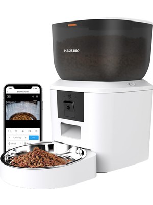 Braventa Collection Haustier QQ029 Kameralı 1080P Gece Görüş Akıllı Kedi Köpek Otomatik Mama Kabı, Tuya App-Wifi Uzaktan