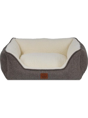 Braventa Collection Jungolica Zeus Kedi ve Köpek Yatağı 40X60 Kahverengi - Çift Taraflı Minderli, Yıkanabilir, Kaydırmaz