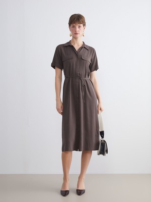 Lc Waikiki Yeni Sezon Beli Kuşaklı Gömlek Elbise