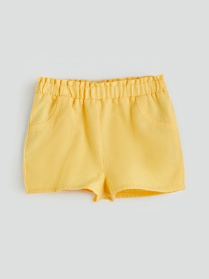 Lc Waikiki Yeni Sezon Beli Lastikli Gabardin Kız Bebek Şort