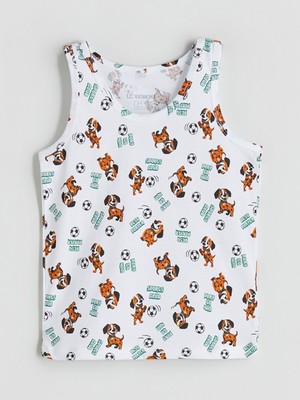 Lc Waikiki Yeni Sezon Bisiklet Yaka Baskılı Erkek Çocuk Atlet