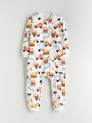 Lc Waikiki Yeni Sezon Bisiklet Yaka Uzun Kollu Baskılı Erkek Bebek Uyku Tulumu