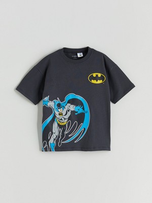 Lc Waikiki Yeni Sezon Bisiklet Yaka Batman Baskılı Erkek Çocuk Tişört