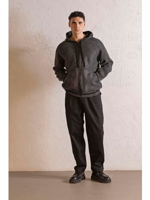 gmg firenze Kapüşonlu Fermuarlı Kanguru Cepli Erkek Hırka