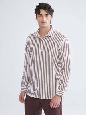 Lc Waikiki Yeni Sezon Regular Fit Uzun Kollu Çizgili Erkek Gömlek