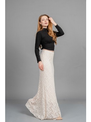 MissVina Astarlı Esnek Tül Uzun Etek 6833