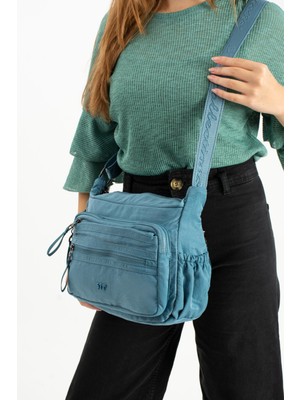 571 Collections Yumuşak Dokulu Ultra Hafif, Esnek ve Su Geçirmez Polyamid Kumaş Omuz Çantası Mavi Model: (571-13-14D)