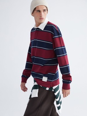 Lc Waikiki Yeni Sezon Polo Yaka Çizgili Erkek Sweatshirt