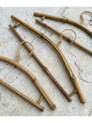 Doğal Bambu Elbise Pantolon Askısı Fular Gömlek Tişört Endonezya Yapımı Dolap Içi Düzenleyici 6 Adet