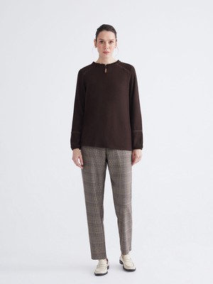 Lc Waikiki Yeni Sezon Beli Lastikli Ekose Kadın Pantolon